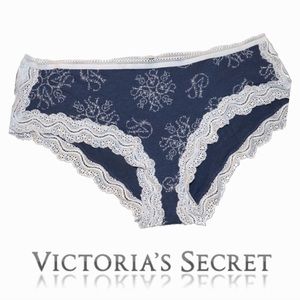 Victoria’s Secret Snowflake Lace Trim Hiphugger Panty Size L